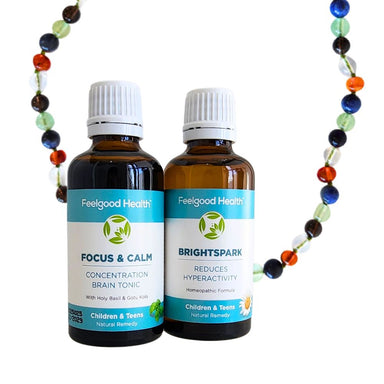 ADHD Natural Remedies: Focus & Calm BrightSpark + Baltic Amber Necklace